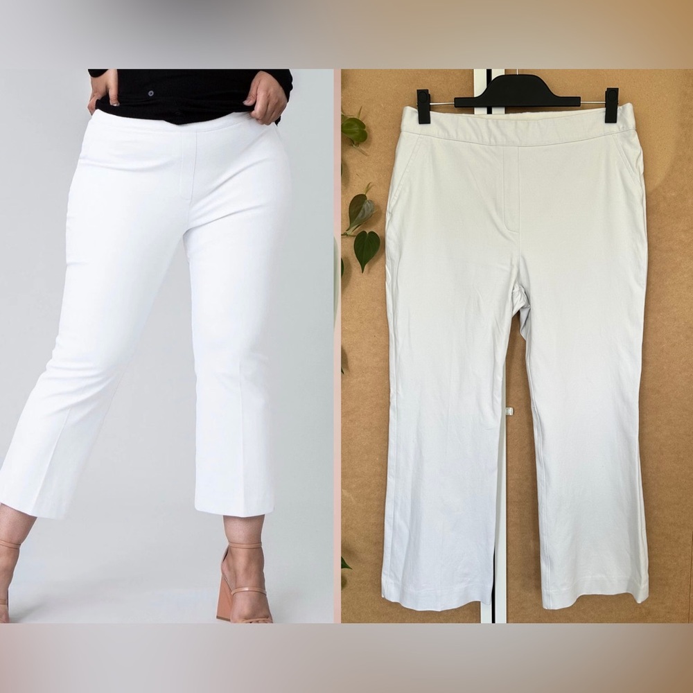 Spanx On The Go Kick Flare Pants Cropped Large L White